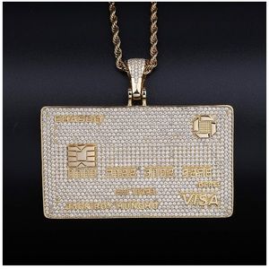 18k Gold Plated CUSTOM Iced out Visa Pendant